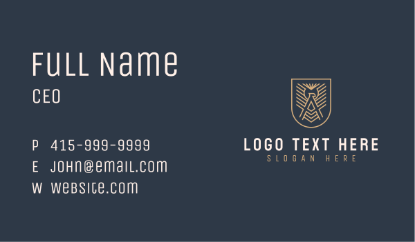 Eagle Shield Letter A Business Card Design Image Preview