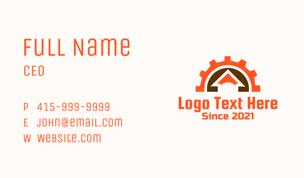Cog Wheel House Business Card Design Image Preview