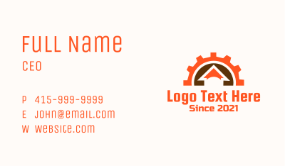 Cog Wheel House Business Card Image Preview