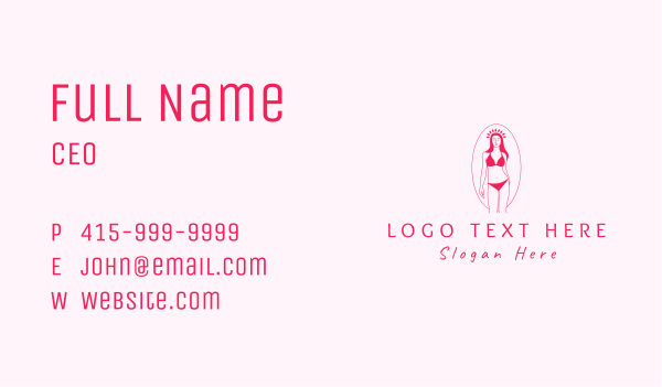 Pink Feminine Bikini Spa  Business Card Design Image Preview