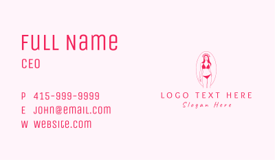 Pink Feminine Bikini Spa  Business Card Image Preview