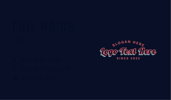 Retro Business Wordmark Business Card Design Image Preview