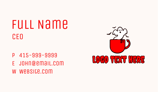 Ghost Devil Cup Business Card Design Image Preview