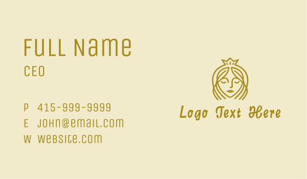 Golden Tiara Princess Business Card Design Image Preview