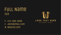 Classic Golden Letter W Business Card Image Preview