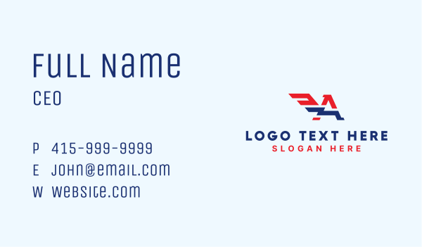 Patriotic Winged Letter A Business Card Design Image Preview
