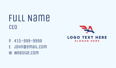 Patriotic Winged Letter A Business Card Image Preview