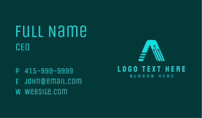 Tech Circuit Letter A  Business Card Image Preview