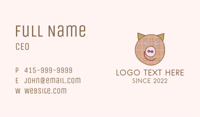 Pig Button Tailoring Business Card Image Preview