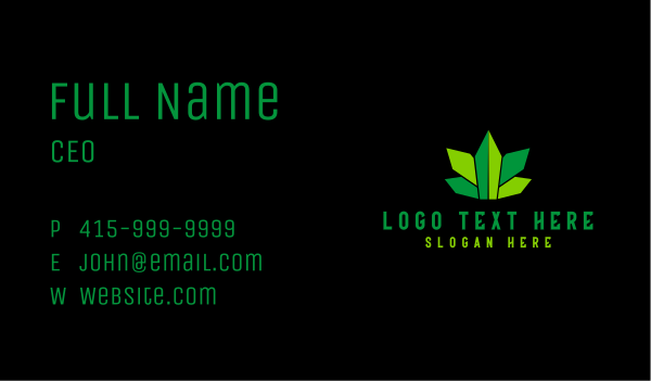 Green Cannabis Leaf  Business Card Design Image Preview