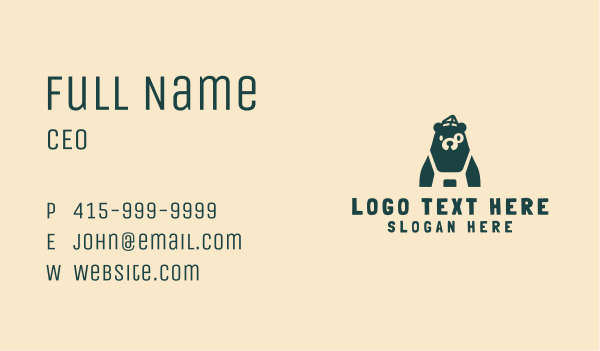 Cute Cook Bear Business Card Design Image Preview