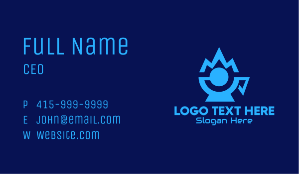 Blue Mountain Tech Cup Business Card Design Image Preview