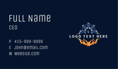Fire Snowflake Thermal HVAC Business Card Image Preview