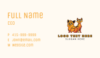 Puppy Kitten Cartoon Business Card Image Preview