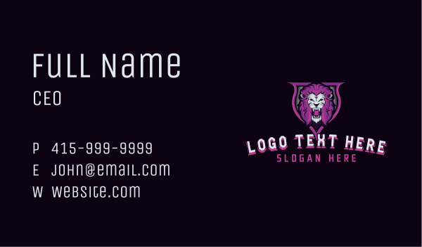 Fierce Gaming Lion Business Card Design Image Preview