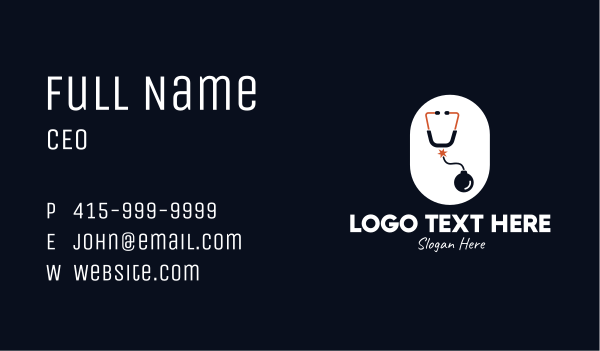 Bomb Stethoscope Business Card Design Image Preview