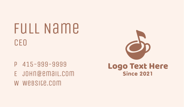 Musical Note Coffee Business Card Design Image Preview