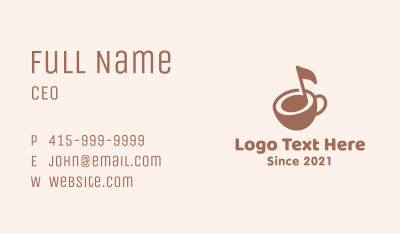 Musical Note Coffee Business Card Image Preview