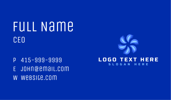 HVAC Fan Cooling Business Card Design Image Preview