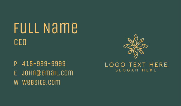 Yellow Floral Pattern  Business Card Design Image Preview