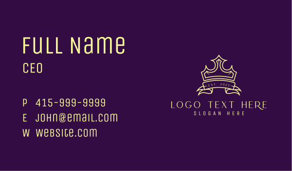 Royalty Crown Banner Business Card Design Image Preview
