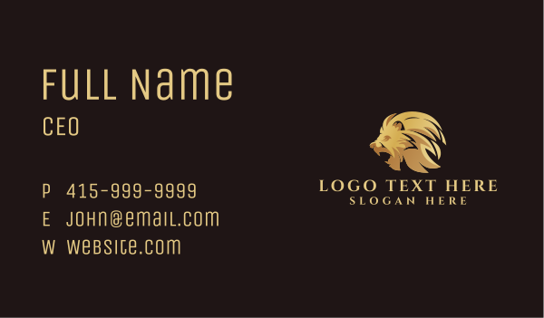 Premium Luxury Lion Business Card Design Image Preview
