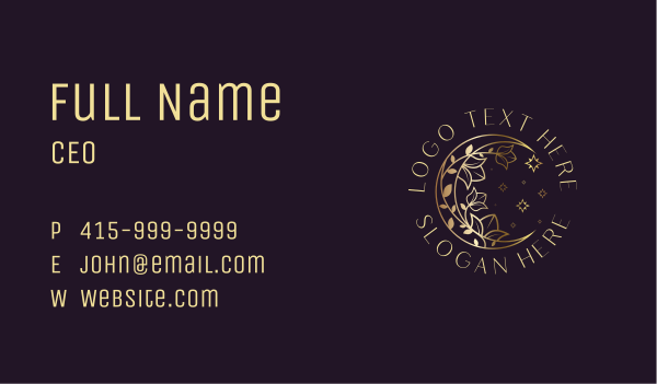 Gold Flower Moon Business Card Design Image Preview