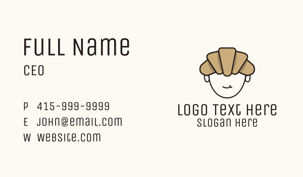 Croissant Bread Hair  Business Card Design Image Preview