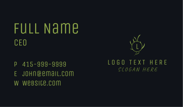 Green Plant Letter Business Card Design Image Preview