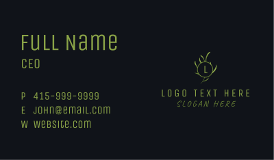Green Plant Letter Business Card Image Preview