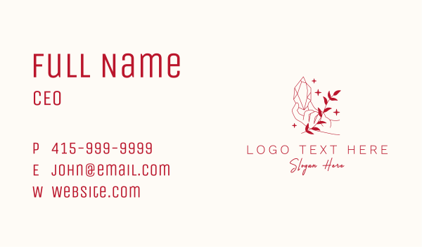 Natural Crystal Hand Business Card Design Image Preview