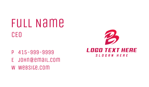 Red Business Letter B  Business Card Design Image Preview