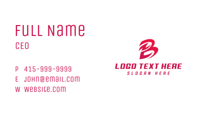 Red Business Letter B  Business Card Image Preview