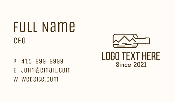 Adventure Mountain Bottle Business Card Design Image Preview