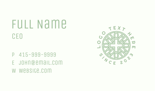 Green Religious Cross Business Card Design Image Preview