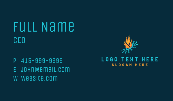 Fire Ice Thermal Business Card Design Image Preview