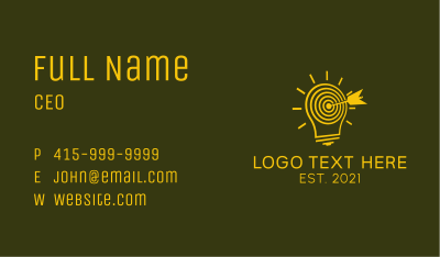 Light Bulb Target  Business Card Image Preview