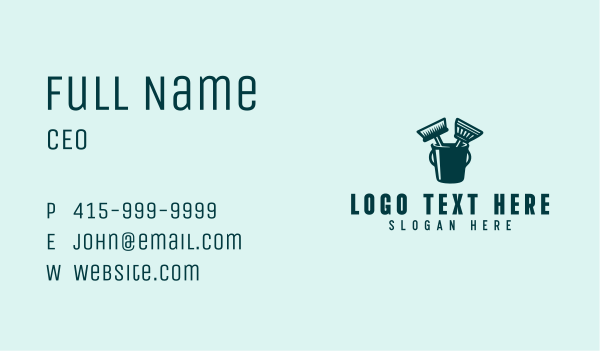 Janitorial Sanitation Cleaner Business Card Design Image Preview