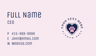 Paw Heart Care Business Card Image Preview