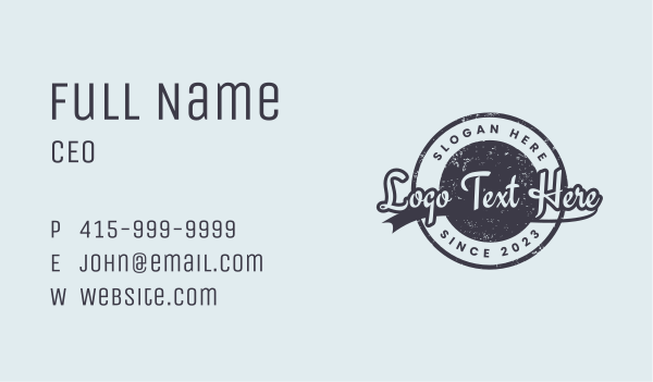 Vintage Distressed Badge Business Card Design Image Preview