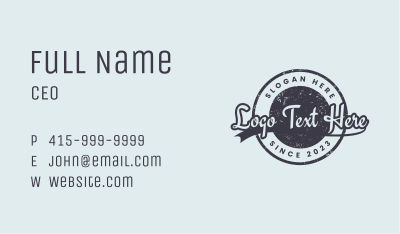 Vintage Distressed Badge Business Card Image Preview