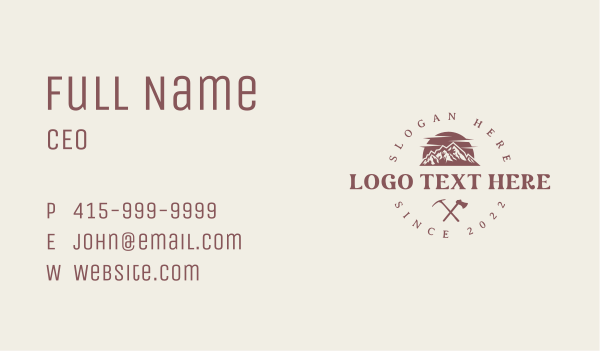 Mountain Hiking Camp Business Card Design Image Preview