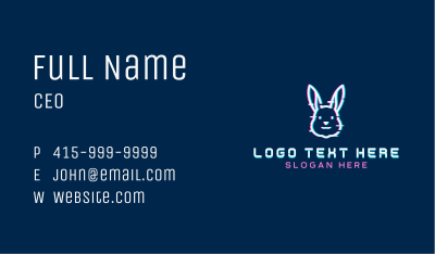 Tech Glitch Bunny Business Card Image Preview