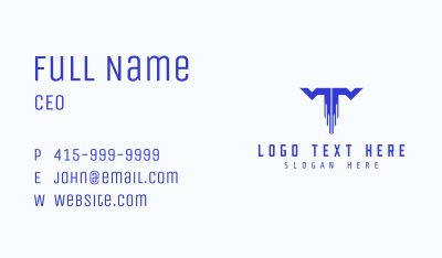 Digital Tech Letter T Business Card Image Preview