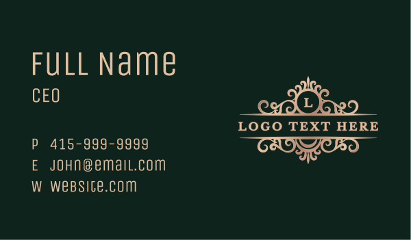 Premium Royal Ornamental Business Card Design Image Preview