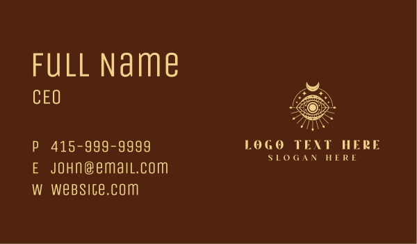 Crescent Mystic Eye Business Card Design Image Preview