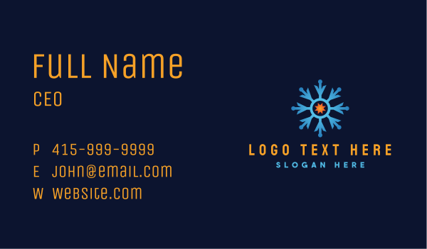 Industrial Thermal Snowflake  Business Card Design Image Preview