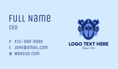 Blue Axe Emblem  Business Card