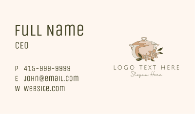 Floral Cooking Pot Business Card Image Preview