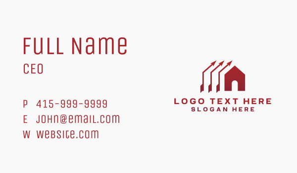 Realty Arrow House Business Card Design Image Preview